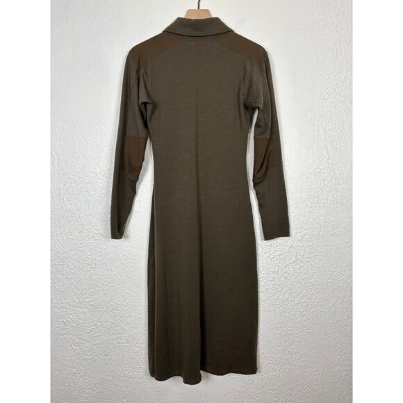 Nau Green Merino Wool Long Sleeve Dress Olive Green Size Small - Picture 2 of 5